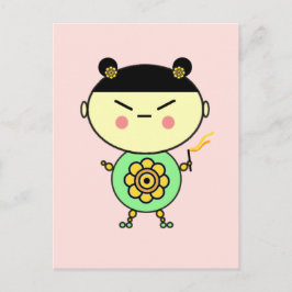 Blume Power Girl Postkarte