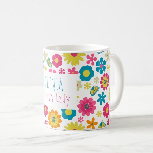 Blume Power Groovy Lady Tasse (VorderseiteRechts)