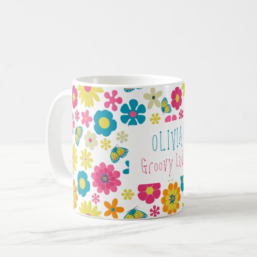 Blume Power Groovy Lady Tasse (Vorderseite Links)