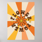 Blume Power Groovy Retro Poster (Vorne)