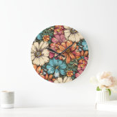 Blume Power Große Wanduhr (Zuhause)