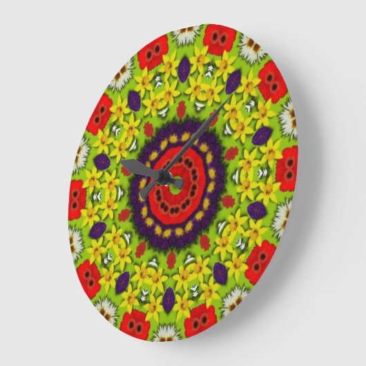 Blume Power Große Wanduhr (Winkel)