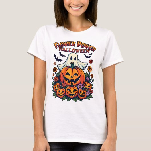 Blume Power Halloween T-Shirt (Vorderseite)