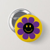 Blume Power Happy Face Button (Vorne & Hinten)