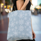 Blume Power Hellblau und Weiß Tasche