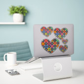 Blume Power Herz Aufkleber (Laptop auf Schreibtisch)