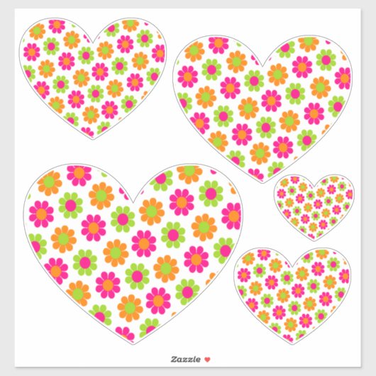 Blume Power Herz Aufkleber (Blatt)