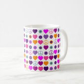Blume Power HerzfriedenPattern + Ihr Backgr. Kaffeetasse (VorderseiteRechts)