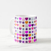 Blume Power HerzfriedenPattern + Ihr Backgr. Kaffeetasse (Vorderseite Links)