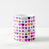 Blume Power HerzfriedenPattern + Ihr Backgr. Kaffeetasse (Mittel)