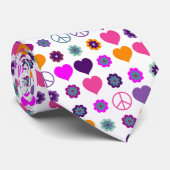Blume Power HerzfriedenPattern + Ihr Backgr. Krawatte (Gerollt)