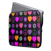 Blume Power HerzfriedenPattern + Ihr Backgr. Laptopschutzhülle (Vorderseite Links)