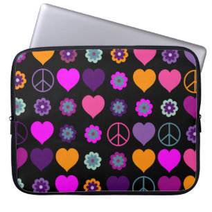 Blume Power HerzfriedenPattern + Ihr Backgr. Laptopschutzhülle