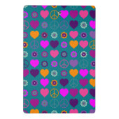 Blume Power HerzfriedenPattern + Ihr Backgr. Mini Klemmbrett (Rückseite)