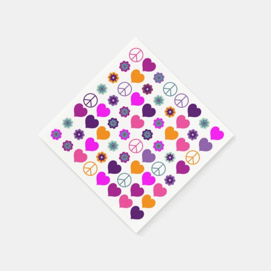 Blume Power HerzfriedenPattern + Ihr Backgr. Serviette (Ecke)