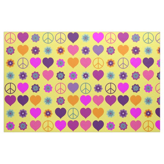 Blume Power HerzfriedenPattern + Ihr Backgr. Stoff (Fat Quarter (45,7 x 55,9 cm))