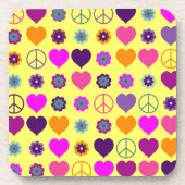 Blume Power HerzfriedenPattern + Ihr Backgr. Untersetzer (Vorderseite)