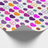 Blume Power Herzfriedensmuster + Ihr Backgr. Geschenkpapier (Ecke)