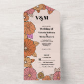 Blume Power Hippie 60er Hochzeit All In One Einladung (Innen Boden)