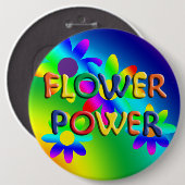 Blume Power Hippie 6" Schaltfläche Button (Vorne & Hinten)