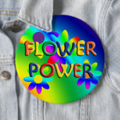 Blume Power Hippie 6" Schaltfläche Button (Beispiel)