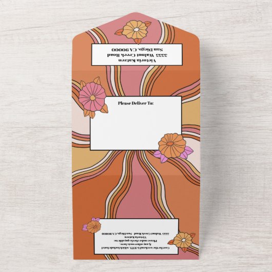 Blume Power Hippie Bachelorette Wochenende All In One Einladung (Außenbereich)