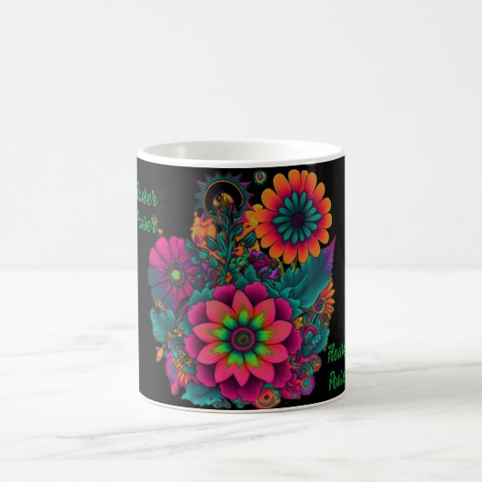 Blume Power Hippie Boho Personalisiert Kaffeetasse (Mittel)