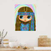 Blume Power Hippie Doll Poster (Küche)
