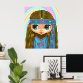 Blume Power Hippie Doll Poster (Heimbüro)
