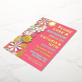 Blume Power Hippie Geburtstagsparty Einladung (Gedreht)