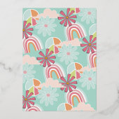 Blume Power Hippie Geburtstagsparty Einladung (Rückseite)