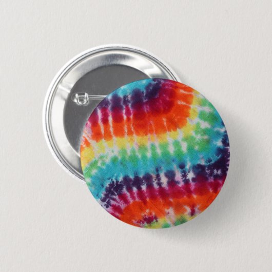 Blume Power Hippie Gefärbte Krawatte Rainbow Button (Vorne & Hinten)