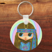 Blume Power Hippie Schlüsselanhänger (Vorderseite)