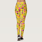 Blume Power hört Friedensblutmuster Leggings (Rückseite)