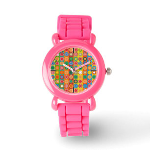 Blume Power in Reihen Armbanduhr