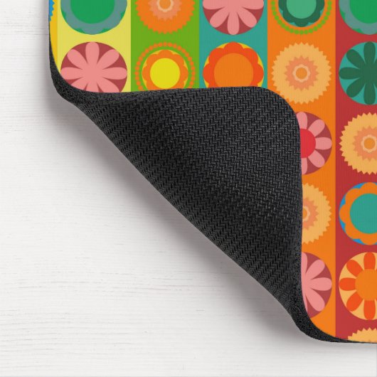 Blume Power in Reihen Mousepad (Ecke)