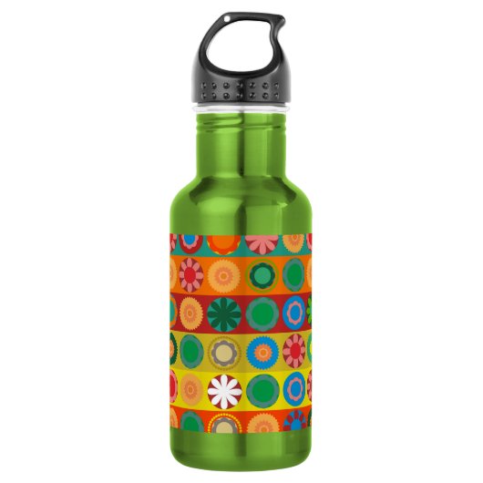 Blume Power in Reihen Trinkflasche (Vorderseite)