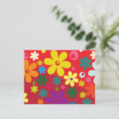 Blume Power in Rot Postkarte (Stehend Vorderseite)