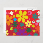 Blume Power in Rot Postkarte (Vorne/Hinten)
