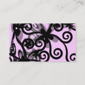 Blume Power in Schwarz Visitenkarte (Rückseite)