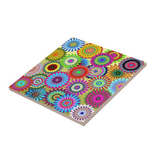 Blume Power Keramik Fliese (Seite)