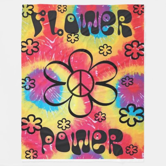 BLUME POWER KRAWATTE DYED Fleece Blanken (Vorderseite)