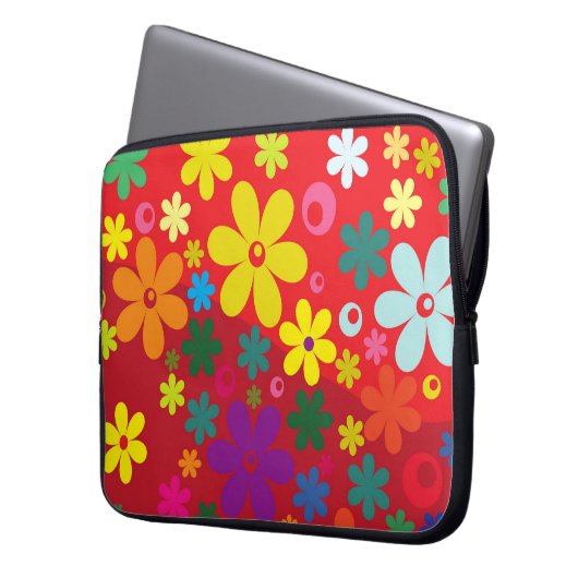Blume Power Laptop Sleeve (Vorderseite Links)