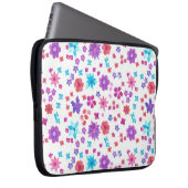 Blume Power Lila Aqua Rosa Orange Laptop Schlauch Laptopschutzhülle (Vorne Rechts)