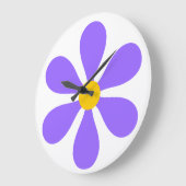 BLUME POWER - LILA GROßE WANDUHR (Winkel)