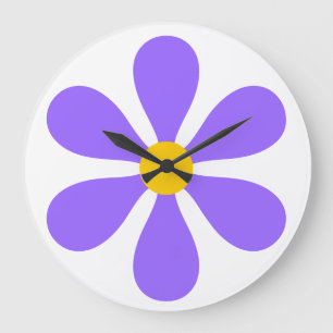 BLUME POWER - LILA GROßE WANDUHR
