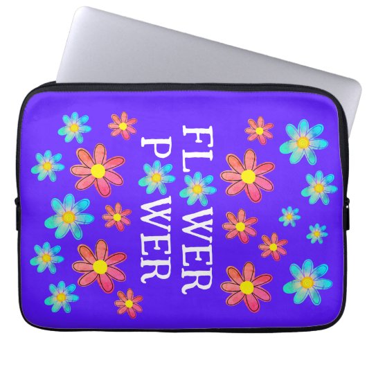 Blume Power Lila Laptopschutzhülle (Vorderseite)