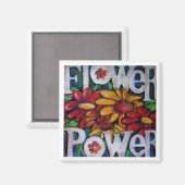 Blume Power Magnet (Vorderseite/Rückseite)