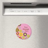 Blume Power Magnet Pink personalisieren (In Situ (Geschirrspüler))