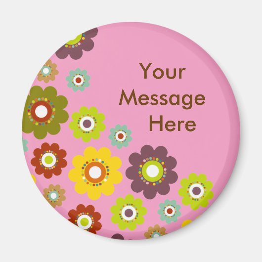 Blume Power Magnet Pink personalisieren (Vorne)